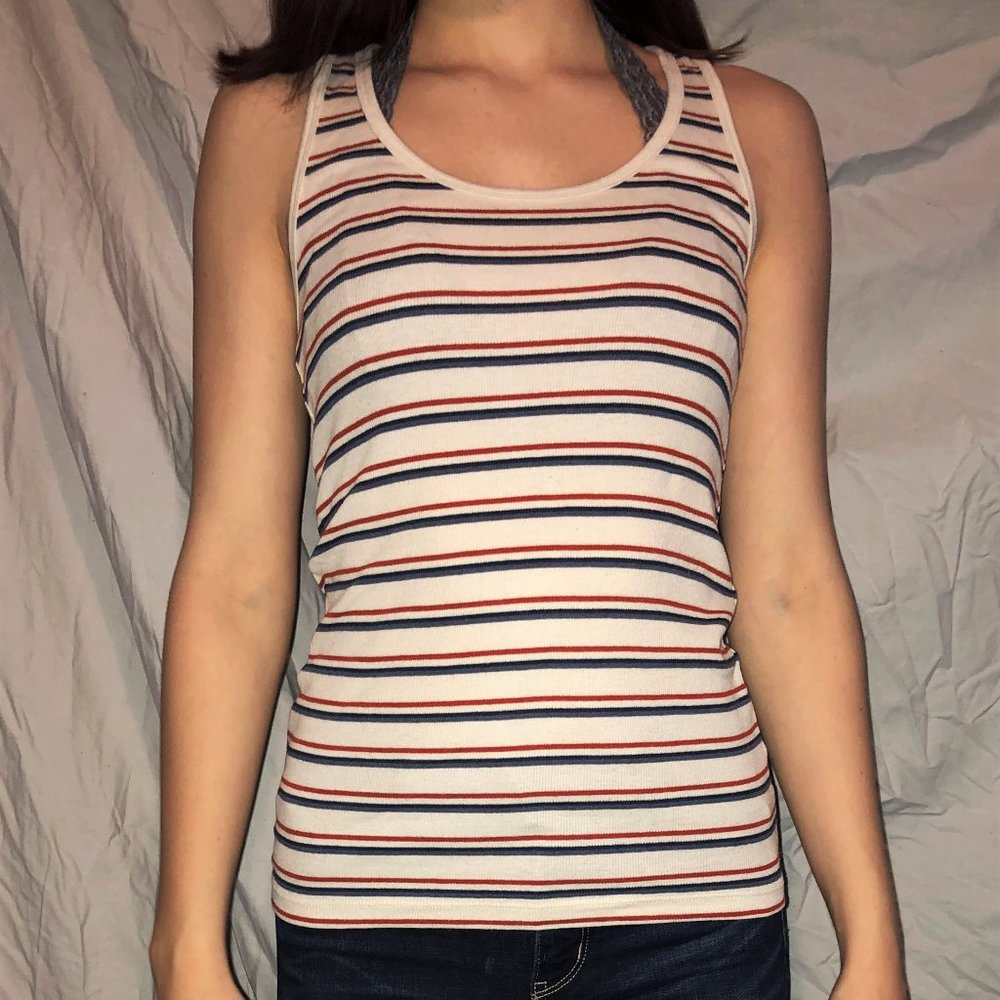 Women's striped Racer Back Tank Top